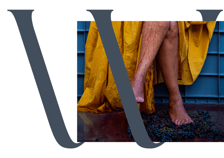 A CEO da Wine Crush descalça a pisar uvas, recriando a tradição ancestral da produção de vinho.